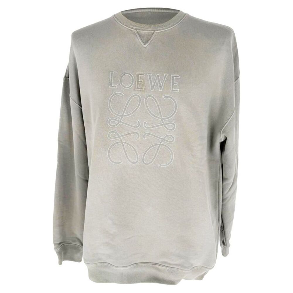 Loewe Embroidered Logo Sweatshirt in Grey Cotton